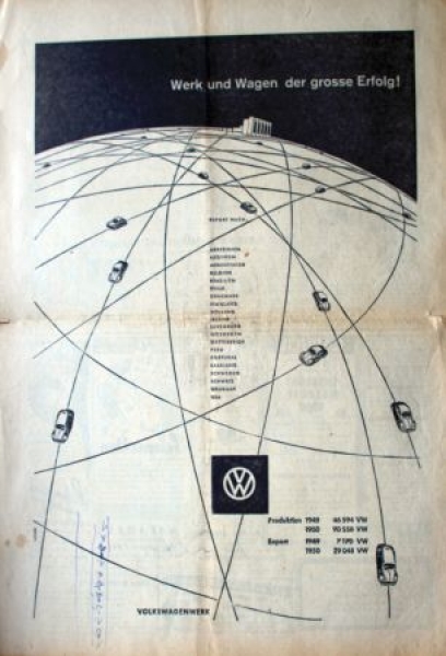 "Neukoellner Anzeiger" Society-Magazine 1950 Volkswagen-Motiv (9233)